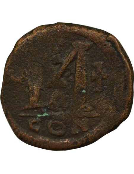 Empire Byzantin Justinien Ier 1e Type 1 follis Cuivre 527-538 Constantinople