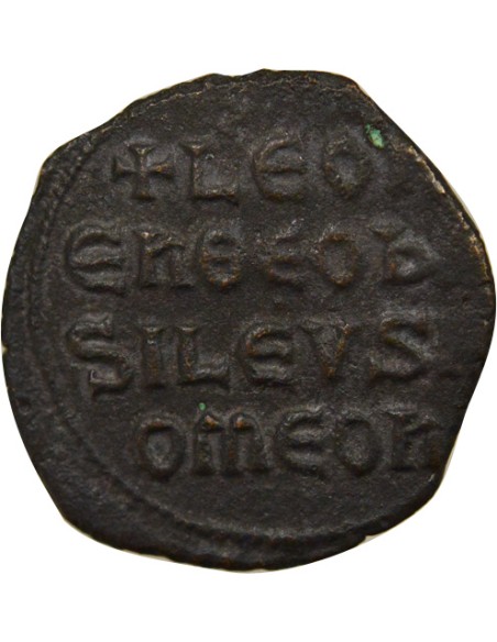 Empire Byzantin Léon VI le Sage Classe I 1 follis Cuivre 886-908 Constantinople