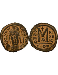 Empire Byzantin Justinien Ier 2e Type 1 follis Cuivre An 36 (563-564) Constantinople