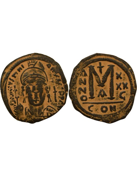 Empire Byzantin Justinien Ier 2e Type 1 follis Cuivre An 36 (563-564) Constantinople