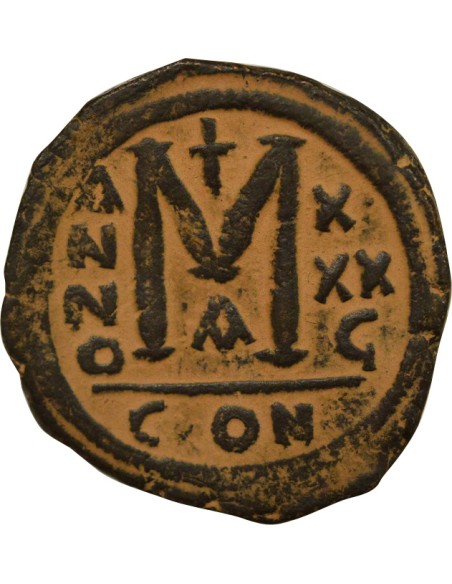 Empire Byzantin Justinien Ier 2e Type 1 follis Cuivre An 36 (563-564) Constantinople