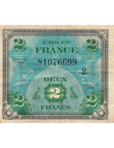 2 Francs - Drapeau - 1944 - Série 2 2 francs 1944