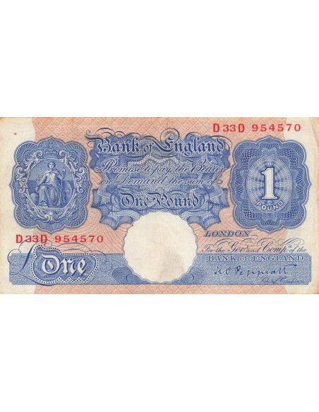 Royaume-Uni 1 Pound - Britannia - ND (1940-1948) - P.367 1 pound 1940