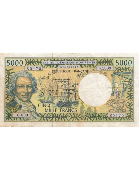 Polynésie Fr. Louis Antoine Bougainville 5000 Francs - Bougainville - Territoires fr. du Pacifique - ND (2002-03) - P.3 5000 fra