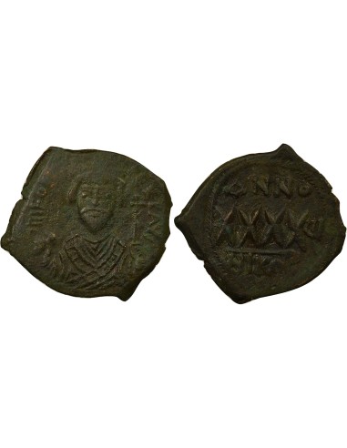 Empire Byzantin Phocas Classe II 1 follis Cuivre An 6 (607-608) Nicomédie