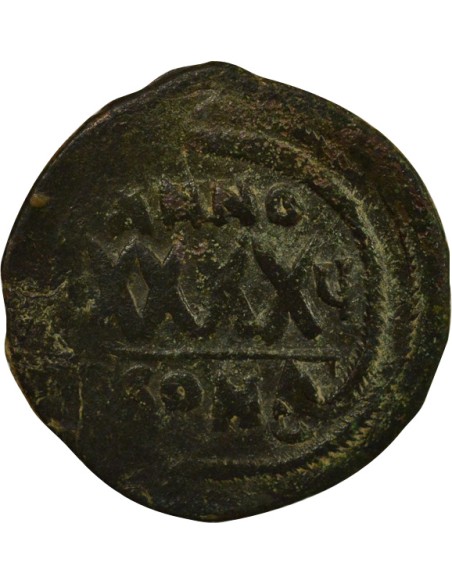 Empire Byzantin Phocas Classe II 1 follis Cuivre An 5 (606-607) Constantinople