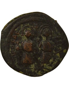 Empire Byzantin Phocas Classe I 1 follis Cuivre An 1 (602-603) Constantinople 2