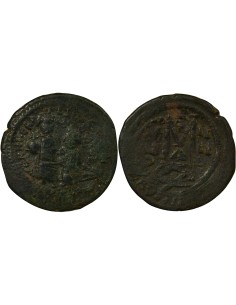 Empire Byzantin Héraclius Classe II 1 follis Cuivre 613-614 Constantinople