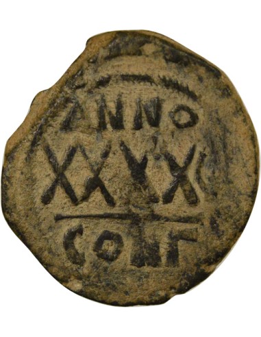 Empire Byzantin Phocas Classe II 1 follis Cuivre An 6 (607-608) Constantinople