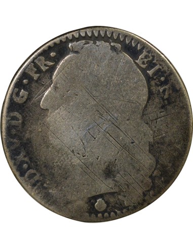 Louis XV au Bandeau 1/2 écu Argent 1750 O Riom
