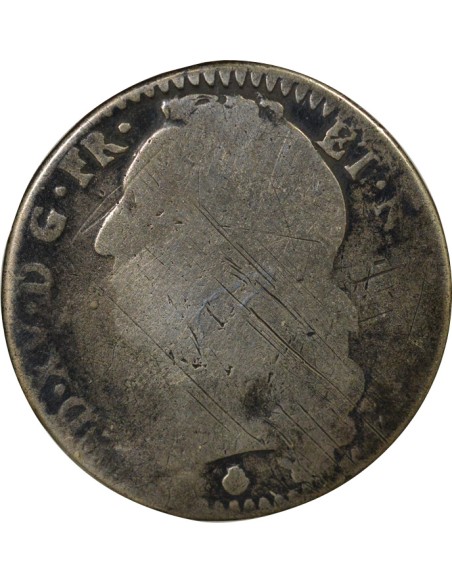 Louis XV au Bandeau 1/2 écu Argent 1750 O Riom