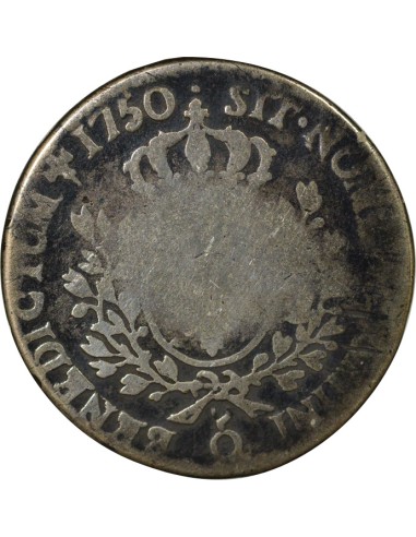 Louis XV au Bandeau 1/2 écu Argent 1750 O Riom