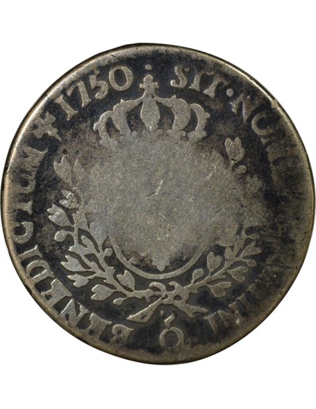 Louis XV au Bandeau 1/2 écu Argent 1750 O Riom