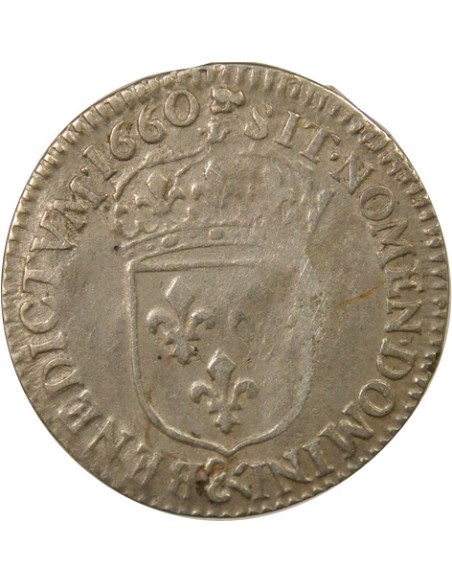 Louis XIV au Buste Juvénile 1/12 ecu Argent 1660 & Aix-en-Provence