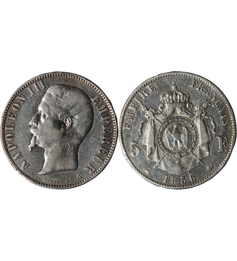 NAPOLEON III - 5 FRANCS ARGENT 1856 A PARIS