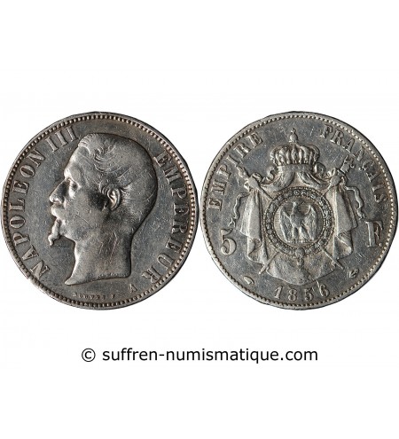 NAPOLEON III - 5 FRANCS ARGENT 1856 A PARIS