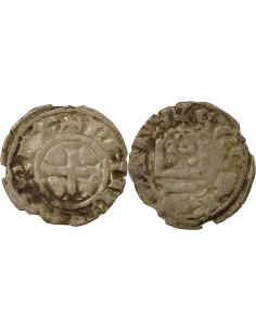Philippe II Auguste 1er Type 1 denier Billon 1204-1220 E Tours