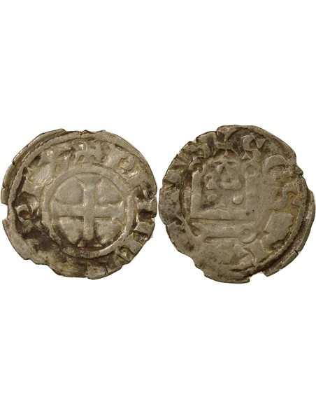 Philippe II Auguste 1er Type 1 denier Billon 1204-1220 E Tours