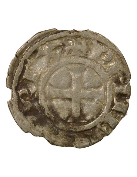 Philippe II Auguste 1er Type 1 denier Billon 1204-1220 E Tours