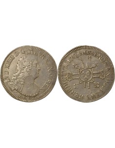 Louis XIV aux Huit L 1 écu Argent 1704