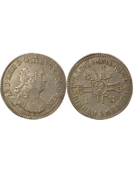 Louis XIV aux Huit L 1 écu Argent 1704