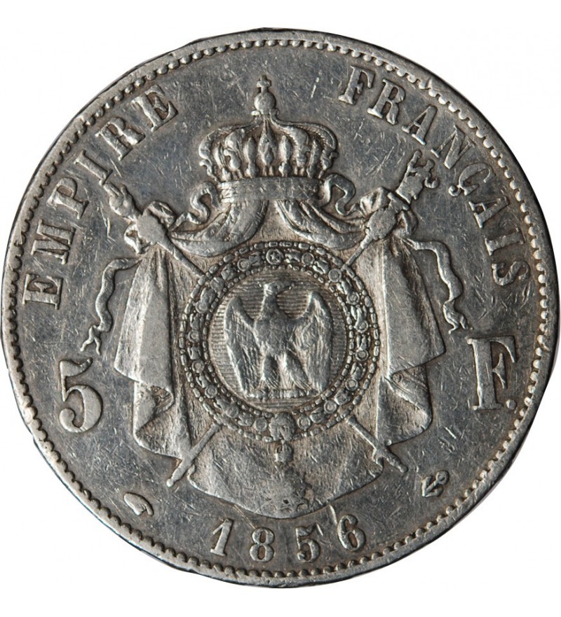 NAPOLEON III - 5 FRANCS ARGENT 1856 A PARIS