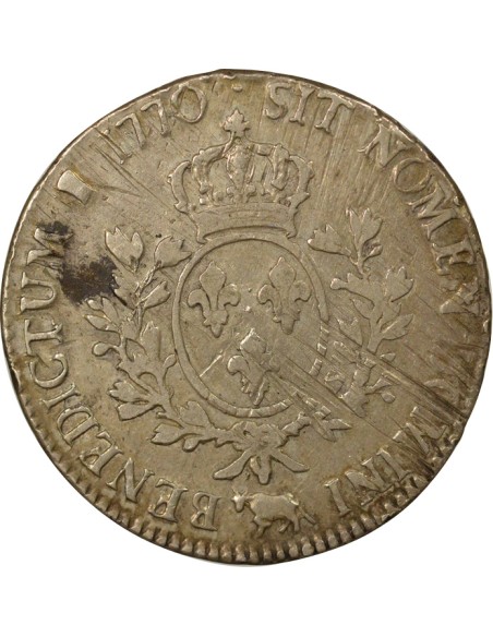 Louis XV au Bandeau 1 écu Argent 1770 Pau