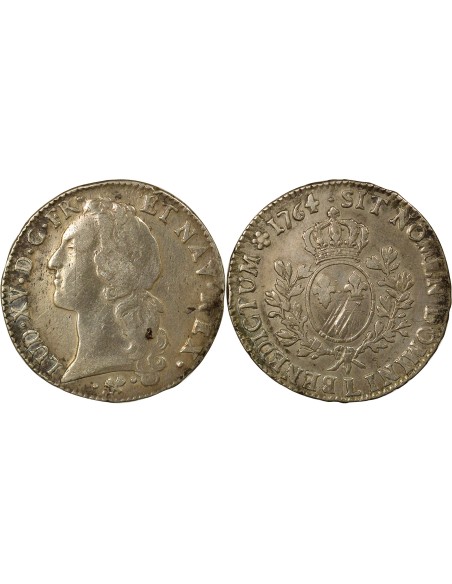 Louis XV au Bandeau 1 écu Argent 1764 L Bayonne