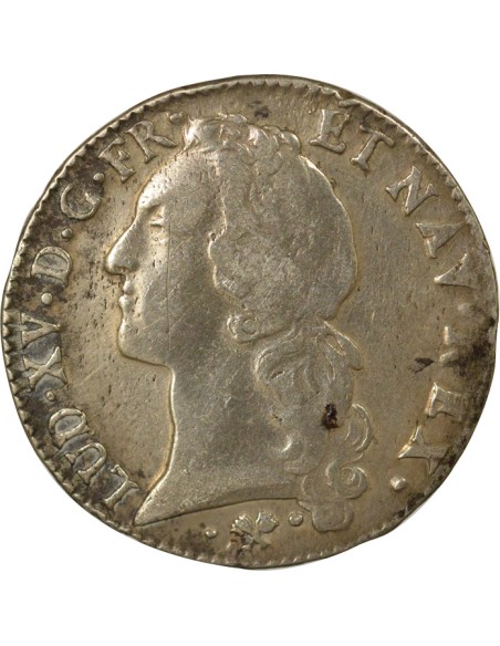 Louis XV au Bandeau 1 écu Argent 1764 L Bayonne