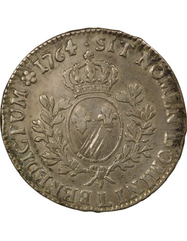 Louis XV au Bandeau 1 écu Argent 1764 L Bayonne
