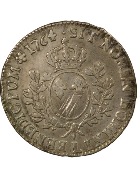 Louis XV au Bandeau 1 écu Argent 1764 L Bayonne