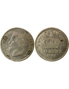 Napoléon III Grand Module 20 centimes Argent 1867 A - Paris