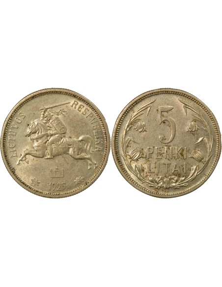 Lituanie 5 Litai Argent - 1925 Londres 5 litai Argent 1925 Londres