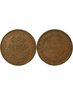 Etat Pontifical Pie IX Pie IX - 5 Baiocchi - 1850 R Rome An V 5 baiocchi Cuivre 1850 R Rome
