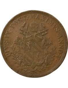 Etat Pontifical Pie IX Pie IX - 5 Baiocchi - 1850 R Rome An V 5 baiocchi Cuivre 1850 R Rome 2