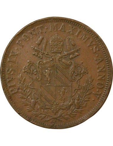 Etat Pontifical Pie IX Pie IX - 5 Baiocchi - 1850 R Rome An V 5 baiocchi Cuivre 1850 R Rome