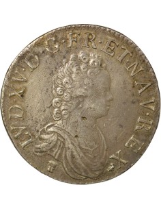 Louis XV Vertugadin 1 écu Argent 1716 9 Rennes 2