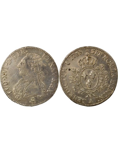 Louis XVI au Buste Habillé 1 écu Argent 1783 A - Paris