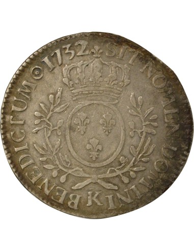 Louis XV au Buste Habillé 1 écu Argent 1726 K Bordeaux