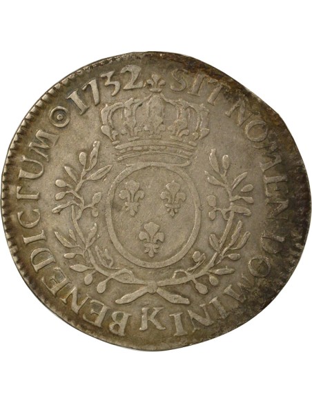 Louis XV au Buste Habillé 1 écu Argent 1726 K Bordeaux