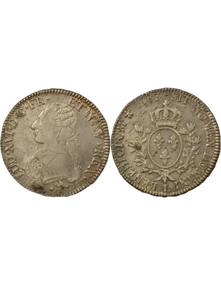 Louis XVI au Buste Habillé 1 écu Argent 1783 L Bayonne