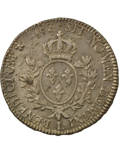 Louis XVI au Buste Habillé 1 écu Argent 1783 L Bayonne