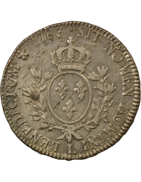 Louis XVI au Buste Habillé 1 écu Argent 1783 L Bayonne