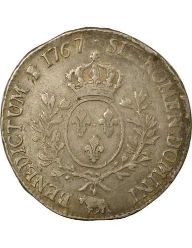 Louis XV au Bandeau 1 écu Argent 1767 Pau