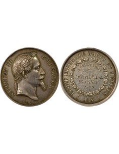 Napoléon III Ecole d'Arts & Métiers 1 médaille Argent 1870