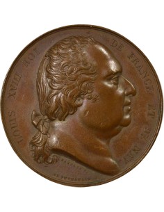 Louis XVIII Inauguration du Canal St Martin 1 médaille Cuivre 1825 2