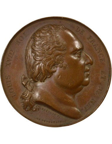 Louis XVIII Inauguration du Canal St Martin 1 médaille Cuivre 1825