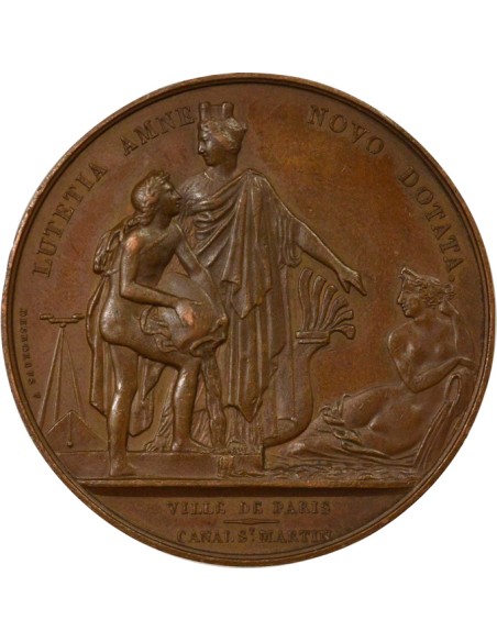 Louis XVIII Inauguration du Canal St Martin 1 médaille Cuivre 1825