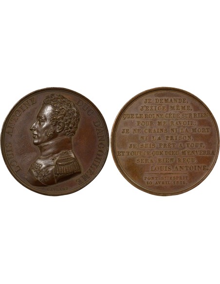 Louis-Antoine d’Artois Louis Antoine Duc d'Angoulême - Médaille Cuivre - 1815 1 médaille Cuivre 1815