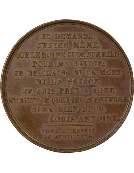 Louis-Antoine d’Artois Louis Antoine Duc d'Angoulême - Médaille Cuivre - 1815 1 médaille Cuivre 1815